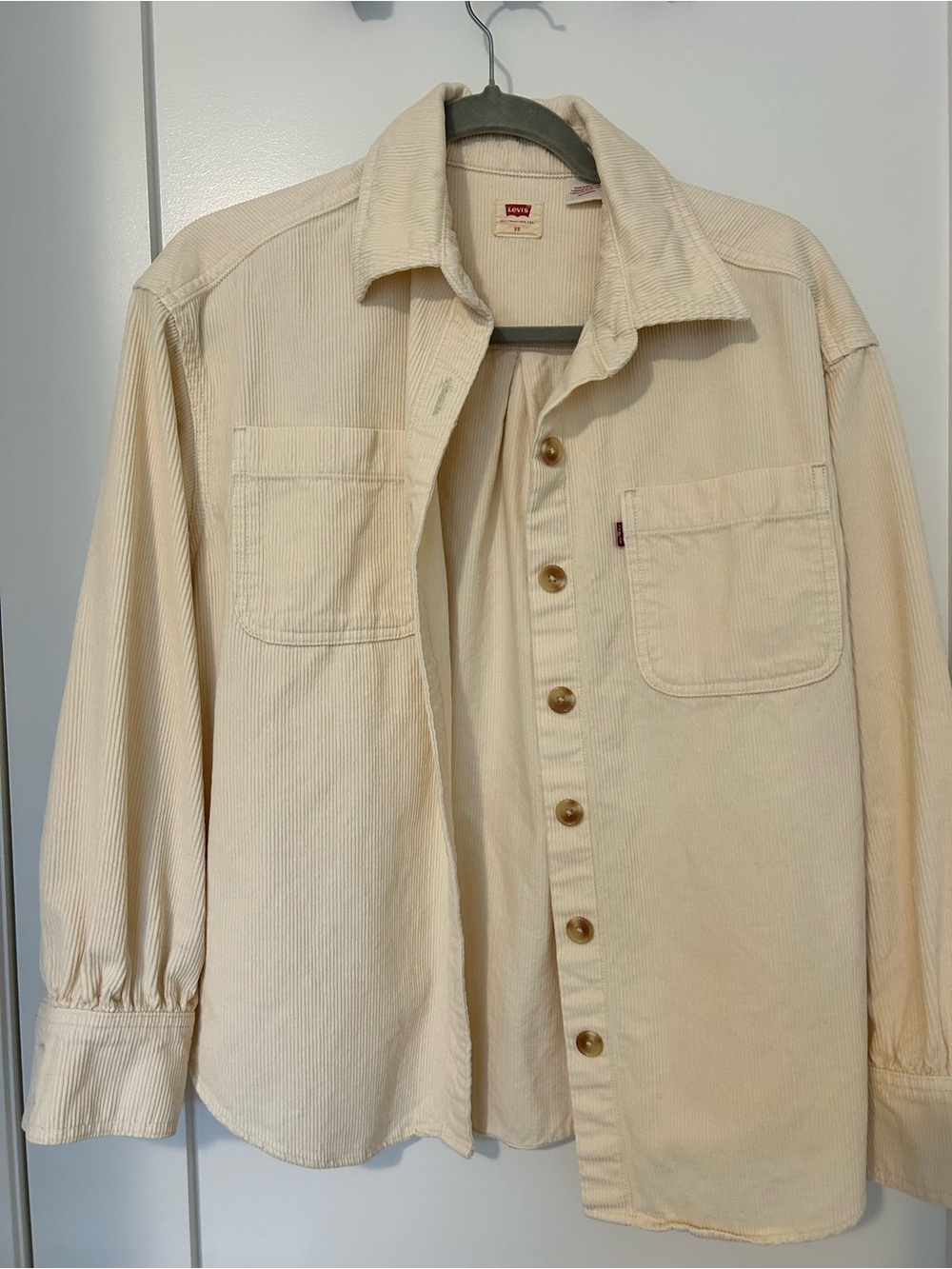 Levi's Men's Cream Corduroy Shirt Jacket